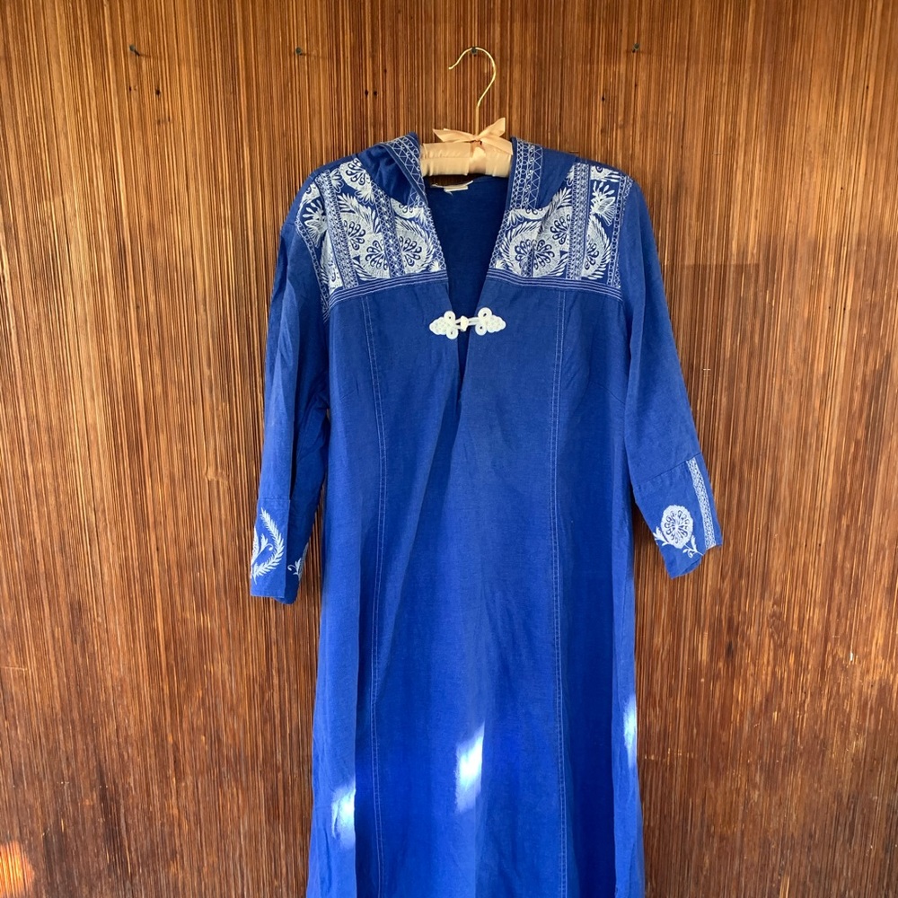 Denim Maxi Dress With Hood